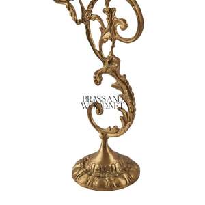 เชิงเทียนทองเหลืองโบราณแขนคู่หรูหราดีไซน์คลาสสิกแบบยุโรปหรูหราสำหรับตกแต่งบ้านที่หรูหรา - Product Image 4