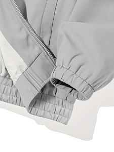 Ensemble veste coupe-vent et jogging imprimé uni, respirant, séchage rapide, unisexe, longueur genou, nylon, tenue de printemps/automne tendance - Product Image 4