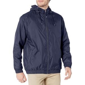 Veste coupe-vent légère imperméable à capuche bleue avec fermeture éclair, design personnalisé, pour homme, collection 2026 - Product Image 2