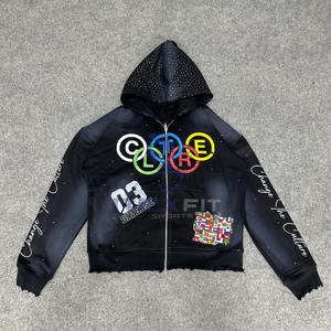 Nouveau sweat à capuche à fermeture éclair de qualité supérieure très demandé imprimé en relief fabriqué en usine à prix avantageux sweats à capuche pour hommes sweats à capuche pour hommes - Product Image 6