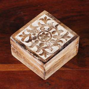 <b>Small</b> Wooden <b>Storage</b> <b>Box</b> Handcrafted Design Natural Wood <b>Box</b> Mango and Acacia Wood Keepsake <b>Box</b> With Multiple Use - Product Image 1