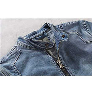 Precio al por mayor, material de alta calidad, ropa de calle, Chaquetas vaqueras personalizadas a la venta, chaqueta vaquera de manga larga con cremallera para hombre - Product Image 3