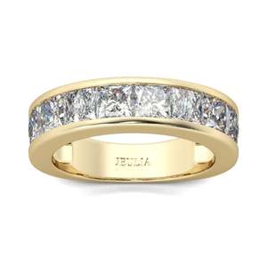 Bague statement géométrique plaquée platine pour femme, coupe princesse - Product Image 1