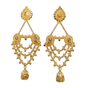 Super Selling Stone <b>Earrings</b> Set with Luxury Designed 22CT Gold Plated <b>Jhumka</b> Style <b>Earrings</b> Jewelry for Women Wear - Product Image 2