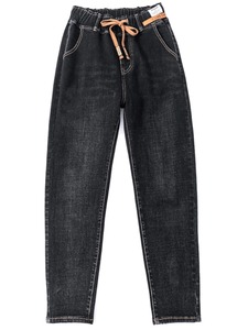 กางเกงยีนส์ผู้หญิงสีแดงวินเทจเอวสูงตรงกางเกงเดนิมคลาสสิกขากว้างสไตล์ฮิปฮอปอเมริกา - Product Image 3