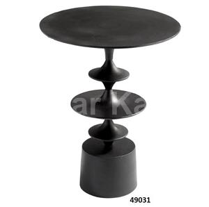 Mesa auxiliar redonda de acero inoxidable sólido plata hecha a mano con pulido a mano Ideal para el hogar y la Oficina - Product Image 5