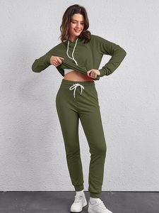Custom Logo Men's Winter Solid Hooded 2-Piece Tracksuit Set with Cotton Fleece <b>Hoodie</b> & Sweatpants-Breathable Design - Product Image 6