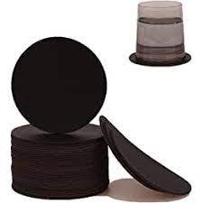 Sous-verres en cuir de haute qualité 6 pièces sous-verres à boisson de forme ronde noir marron ensemble de sous-verres en cuir avec support - Product Image 5