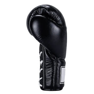 2025 couleur noire avec propre logo Faites votre propre conception unique Gants de boxe personnalisés en cuir de vachette véritable PAR AMAZING INDUSTRIES - Product Image 3