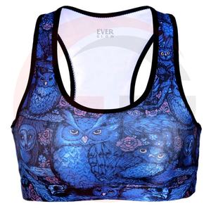 Latest Design Fashion Woman Owl and Flower <b>Sport</b> Printing <b>Bra</b> Ladies Soft Comfortable Sublimation <b>Bra</b> - Product Image 1