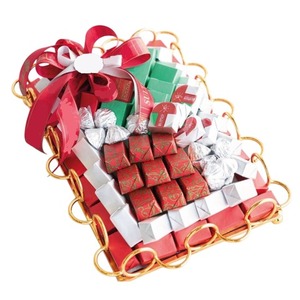 Bandeja de regalo de chocolate Bandeja de servicio de chocolate de metal ovalada creativa con asa Bandeja de chocolate decorativa para fiestas y celebraciones - Product Image 4