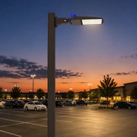 Lampadaire LED intelligent à capteur photocellule pour éclairage extérieur de parking 300W, type Shoebox, étanche IP66