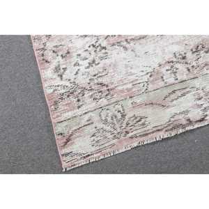 พรมขนาด 3.5x8.4 ฟุต, พรมตุรกีโบราณ, พรมขนสัตว์สีชมพู - Product Image 4