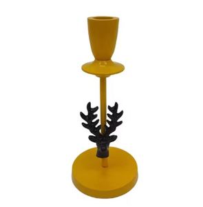 Bonito soporte de vela de Metal de aluminio con Reno, pintura amarilla decorativa para el hogar, acabado para decoración del hogar - Product Image 4