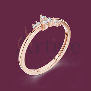 14K Gold <b>Infinity</b> Style Diamond Engagement Ring for Lovers - Product Image 1