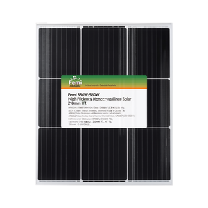 แผงโซลาร์เซลล์โมโนคริสตัลไลน์ Femi 550W-560W ประสิทธิภาพสูง 210 มม. HJT - Product Image 2