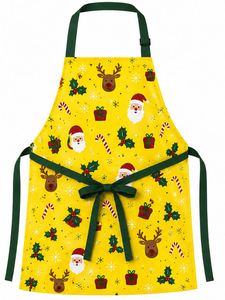 Tablier uniforme jaune en polyester robuste pour Noël, vente en gros - Product Image 2