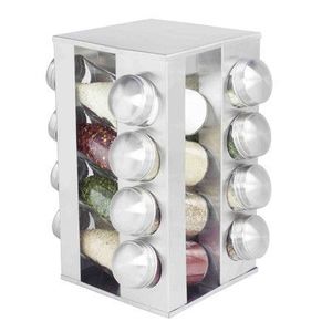 Support en verre en fer et en bois avec construction à double matériau, parfait pour les cuisines rustiques et les intérieurs d'inspiration vintage - Product Image 1