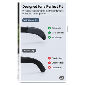 Soporte de Silicona Antideslizante para Auriculares Meta Smart Glasses, Compatible con Ray Ban Meta Gen 1 Gen 2 Wayfarer Skyler Headliner - Product Image 4