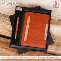 Ensemble de carnet A5 en cuir véritable de qualité supérieure avec logo personnalisé et stylo-agenda personnalisé - Cadeau d'affaires pour Thanksgiving d'entreprise