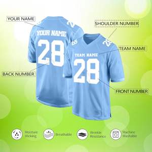 Camiseta de fútbol americano sublimada personalizada para todas las edades transpirable con nombres de jugadores personalizados números mangas cortas impresas - Product Image 2