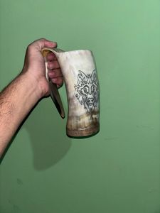 Taza de cuerno africano de lujo para café, té, vino, cerveza, diseño Animal tallado a mano para fiestas - Product Image 3