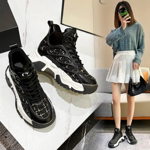 Chaussures de sport blanches décontractées à lacets pour femmes, plateforme tendance de haute qualité à semelle épaisse, vente en gros - Product Image 4