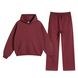 Vente en gros sweats à capuche et pantalons de survêtement vierges unis en coton de style américain personnalisé lourd 430GSM survêtement ensemble de survêtement pour hommes - Product Image 1