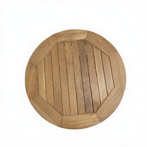 Table basse ronde moderne minimaliste en teck pliable portable écologique pour le salon - Product Image 2