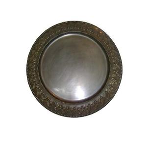 Assiette de présentation de mariage ronde de créateur Assiette décorative en métal jetable tendance à la mode sous l'assiette et les assiettes de service - Product Image 1