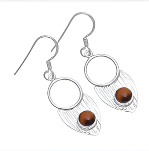 ต่างหู925เงินสเตอร์ลิงประดับด้วยพลอยตาเสือที่สวยงามต่างหูแฟชั่นทำด้วยมือสำหรับเป็นของขวัญแต่งงาน - Product Image 6