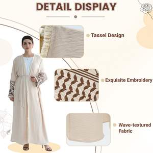 Wholesale Quality Islamic Women's Elegant Polyester Abaya Oversized Hoodie Batwing Floor Length Quick Dry for Ladies - Product Image 6