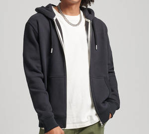 Sudaderas con Capucha Personalizadas de Estilo Urbano con Cierre de Aleación, Lavado Ácido, para Hombre, 100% Algodón, Sudaderas de Alta Calidad - Product Image 1