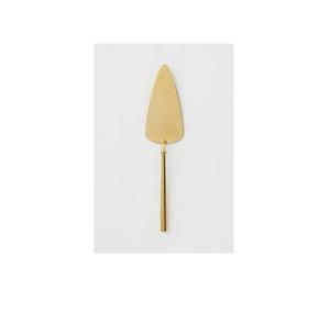 Serveur de gâteau en laiton Ensemble de couteaux à gâteau en acier classique serveur de dessert Anniversaire mariage serveur de gâteau en laiton - Product Image 1