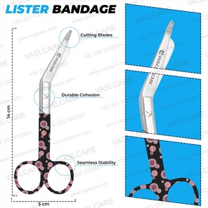 Vaslcare Medical Dressing Ciseaux pour infirmières Lames manuelles en acier inoxydable avec embouts émoussés - Product Image 2