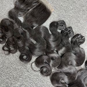 Paquete de cabello de trama de onda de cuerpo de alta calidad cabello vietnamita crudo un donante Bla encaje tupé Base pelucas cortas para mujeres Bla - Product Image 4