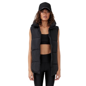 Chaqueta acolchada a prueba de viento para mujer, chaleco largo brillante de plumón de burbujas para invierno - Product Image 1