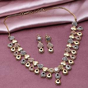 ชุดสร้อยคอรูปตัว3โทนสีทองขายส่งชุดเครื่องประดับไก่งวง3โทนทันสมัยเครื่องประดับแฟชั่นเครื่องประดับทองเหลืองสี Tir - Product Image 2