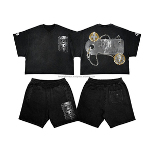 เสื้อคอเต่าผู้หญิงสำหรับฤดูหนาว ความยาวเหนือเข่า ขายส่ง ชุดเซ็ต 2 ชิ้น ผ้าฝ้าย ชุดลำลองฤดูร้อนสำหรับผู้ชาย ชุดเซ็ตขาสั้นสไตล์สตรีทแวร์สำหรับผู้ชาย - Product Image 1