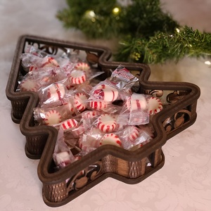 Bandeja de servicio de madera y metal de Navidad personalizada 2024 con hermoso acabado para decoraciones de boda Bandejas de Papá Noel Precio bajo - Product Image 4