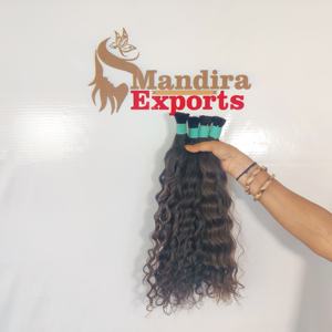 En gros 100% Naturel Remy Vierge Noir Sud Indien Temple Extensions de Cheveux Humains Lâche Vague Profonde Bouclés En Vrac - Product Image 1