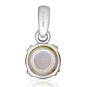 ARIHANT GEMS - Colgante de Perla de Agua Dulce Natural con Certificación IIGS de 9.25-9.50 Ratti, Gema Astrológica, Perla de Plata (MOTI) - Product Image 3