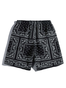 Pantalones cortos de estilo Bandana para hombres y mujeres, Bermudas de gran tamaño personalizadas para hombres, ropa de calle, pantalones cortos de algodón vaqueros con bordado desgastado - Product Image 2