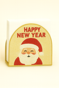 Soporte de tejido decorativo de Navidad Servilletero con cuentas Bordado de Papá Noel Regalos de temporada y obsequios corporativos 2025 - Product Image 5