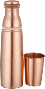 Bouteille d'eau en cuivre Jumbo de luxe avec verre pour salle de sport Yoga Office Bouteille d'eau en cuivre pur Bouteille de 1000 ml au coût le plus bas - Product Image 3