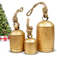 Lonceng gemerincing antik dekoratif Famhouse gantung Natal kecil dan ukuran besar dekorasi rumah gantungan dinding dari eksportir India