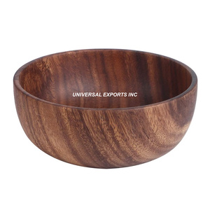 Bol à salade en bois de luxe Design créatif Bol sucré fait à la main Bol à soupe en bois de luxe élégant classique - Product Image 4