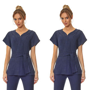 Uniformes de hospital Médico Scrubs Enfermera Manga larga Nuevo color Scrub Suit Mujeres Conjunto elástico - Product Image 5