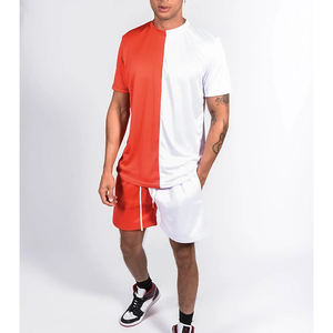 Active Wear Logo personnalisé hommes t-shirt et short ensemble vêtements de sport d'été coton course personnalisé Streetwear hommes ensembles courts - Product Image 4
