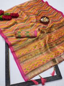 Jacquard soie doux indien réversible décontracté Saree pour mariage & Diwali-Meilleur prix de gros - Product Image 5